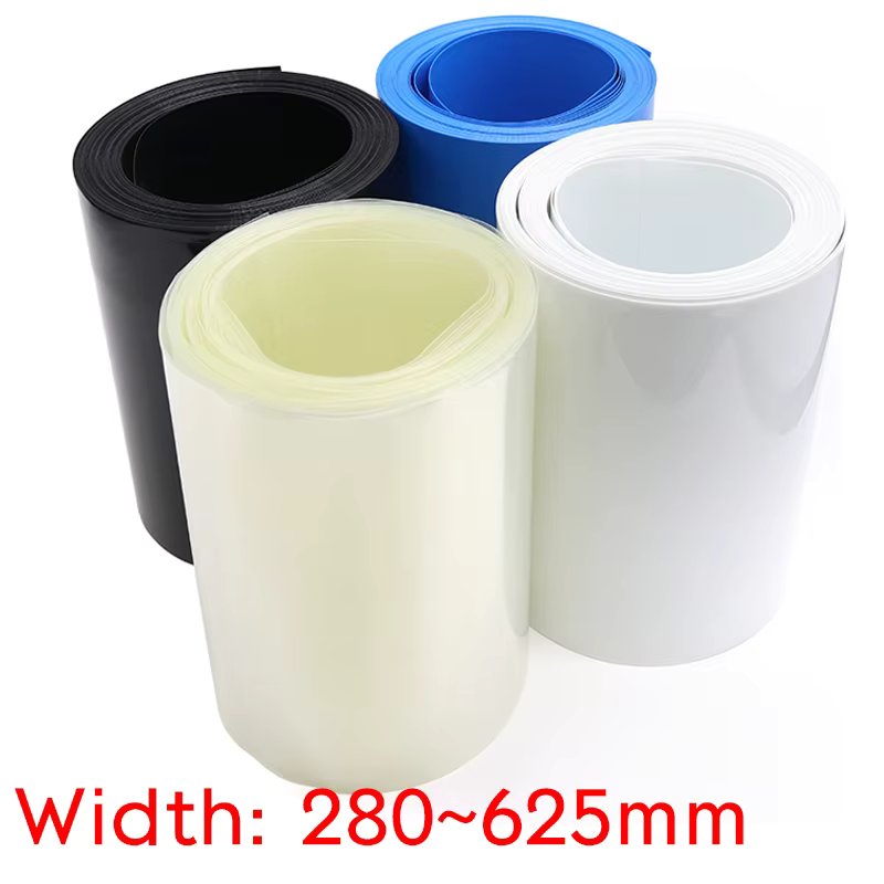 280mm ~ 625mm 18650 Lithium Battery Heat Shrink Tubing Li-ion Wrap Cover Skin PVC Shrinkable Tube Film Sleeves Insulation Sheath