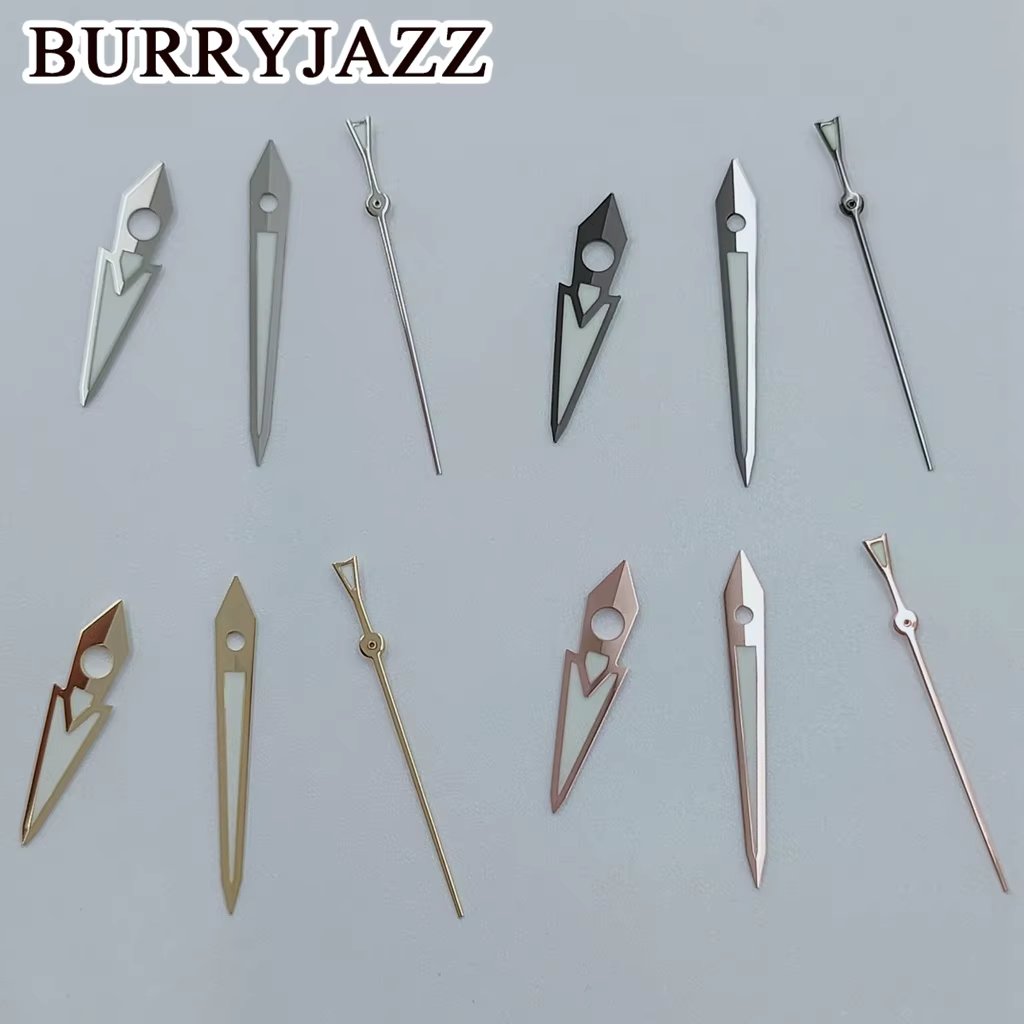BURRYJAZZ NH35 NH36 NH38 7S26 7S36 4R35 4R36 Watch Hands Silver Gun Gold Rose Gold Hands Green Luminous
