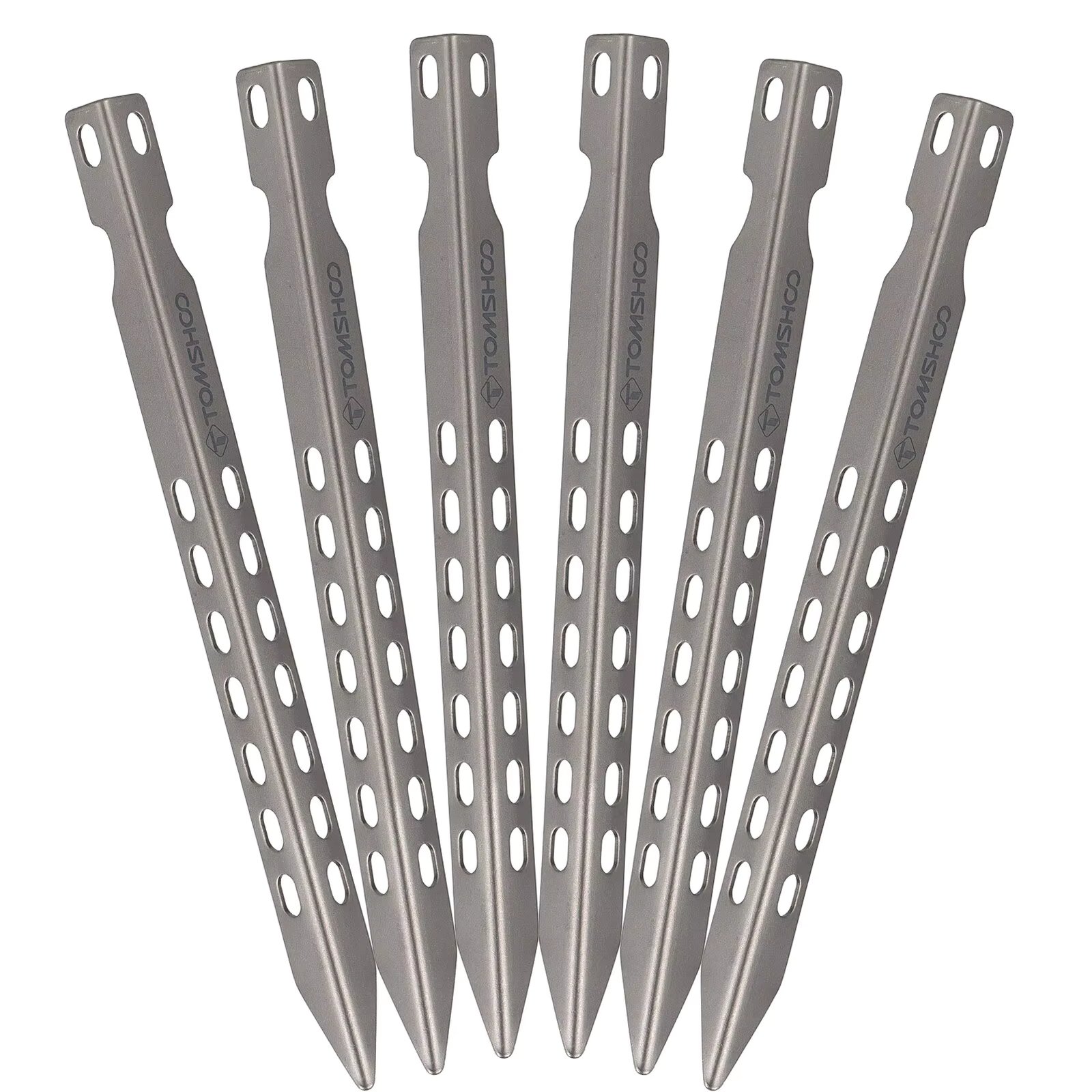 TOMSHOO 4/6 Pack 6.3 Inch Camping Tent Pegs Ultralight Windproof Titanium Tent Stakes Outdoor Camping Hiking Tent Pegs Nails