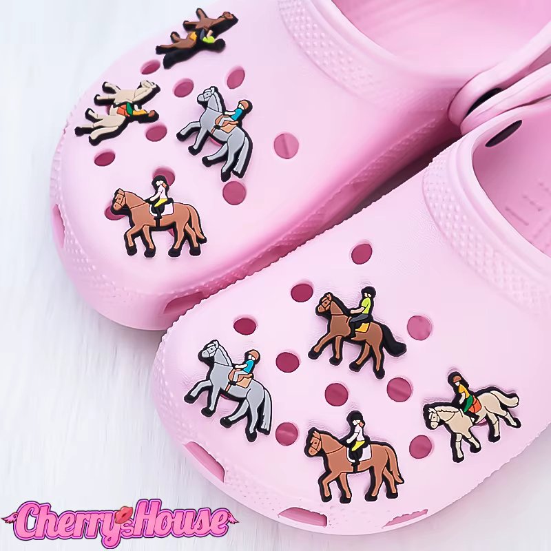 1pcs PVC Equestrian Shoe Charms,Horse Shoe Accessories Pins Garden Sandals Decorations Pins for Women Kids Gifts Clog Buckles