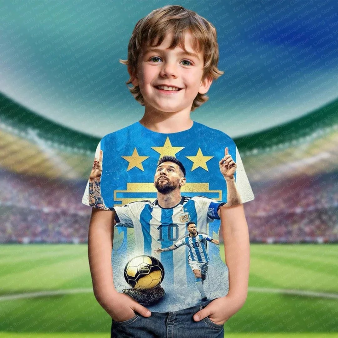 Summer Messi character 3D printed children's adult comfortable T-shirt short sleeved fan fashion high-quality comfortable T-shir