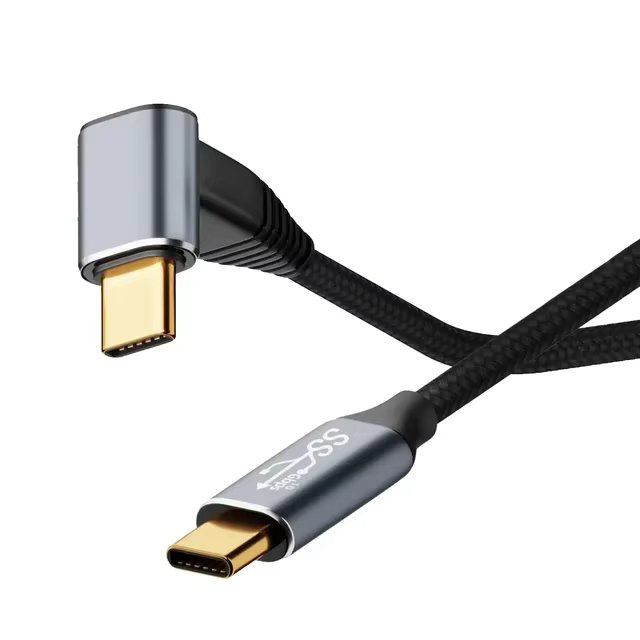 90 Degree USB C Data Cable Type-C USB3.2 10Gbps 4K@60Hz PD QC 5A 100W Fast Charging Cord For Tablet Steam Deck Rog Ally VR Link