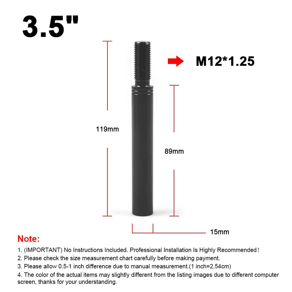 3.5inch and M12X1.25