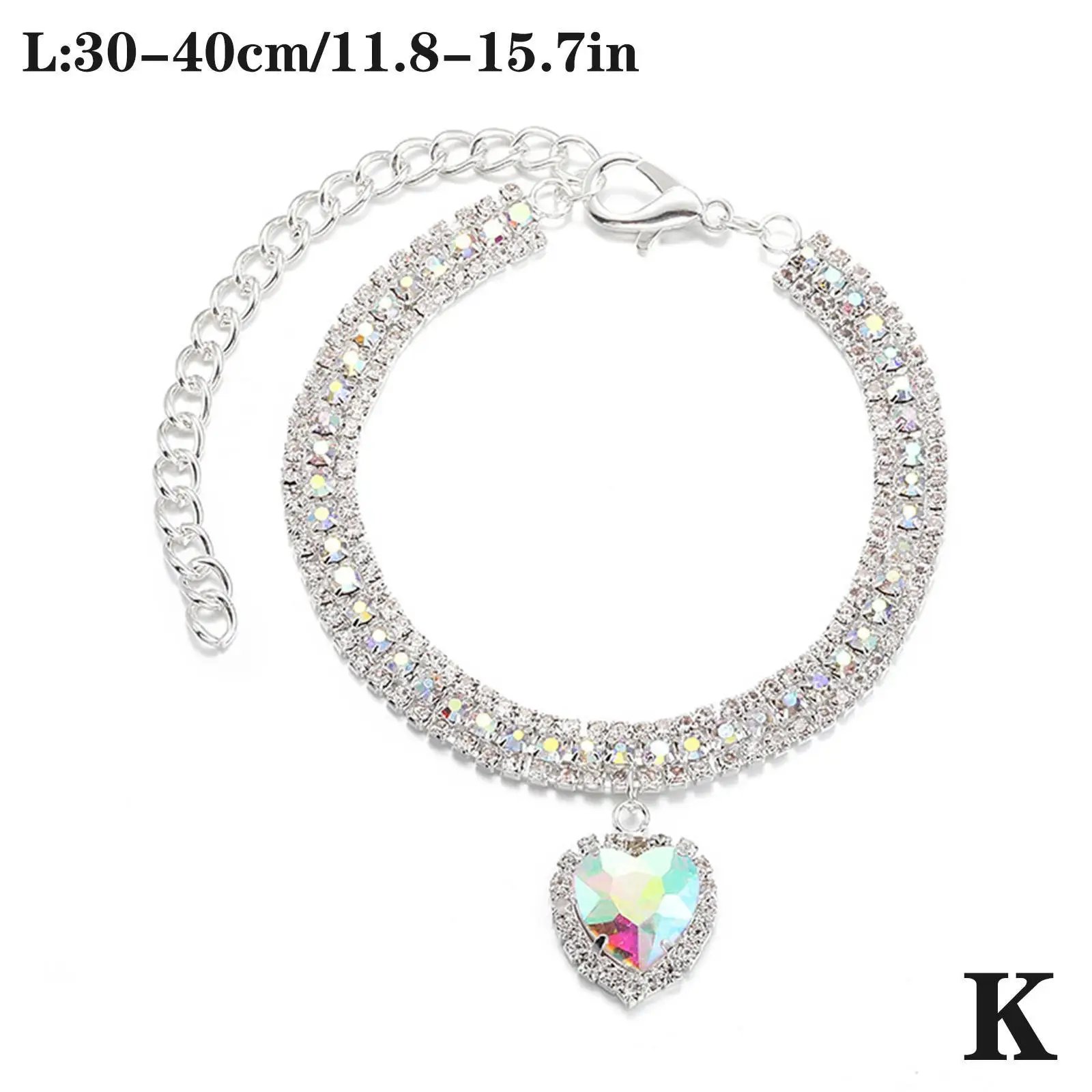Dog Cat Rhinestone Diamante Collar Necklace Puppy Crystal Bling Pet Accessories For Puppy Kitten Crystal Pendant Diamond Collars