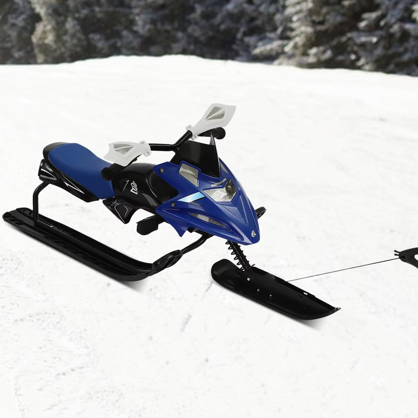 Snow sledge ski cart w/ brakes Children steerable Sled Snow Moto Grass Sand Scooter Traction rope 80kg/176.37 lbs Slider Board