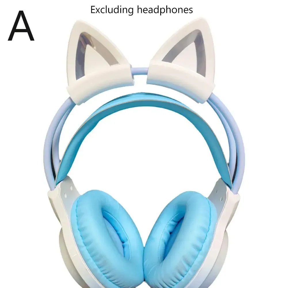 Cute Cat Ears for Headphones Decoration Universal Fit Lovely Adjustable Attachment Straps for Video Live Gaming Headphone P3Y2