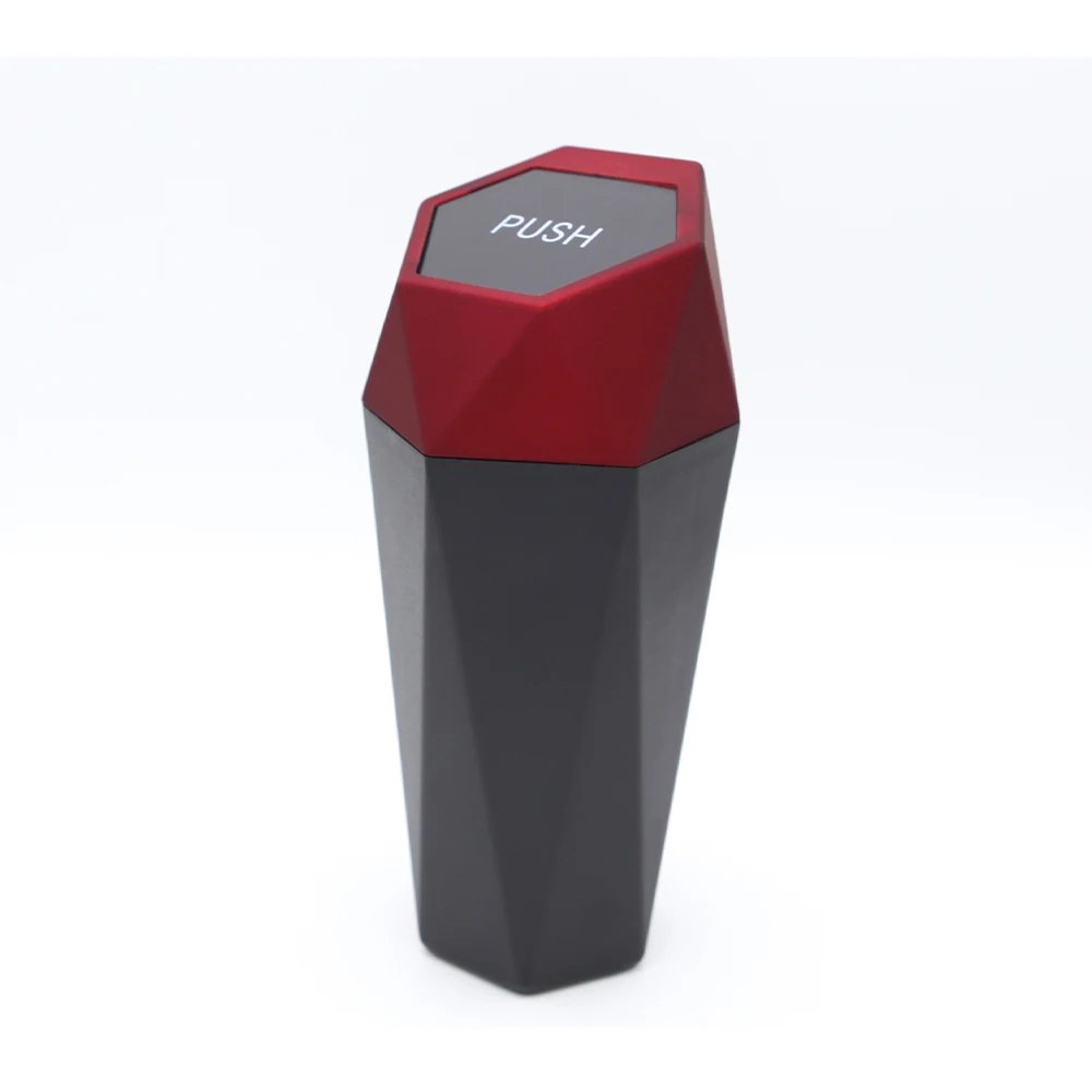 One touch trash can red