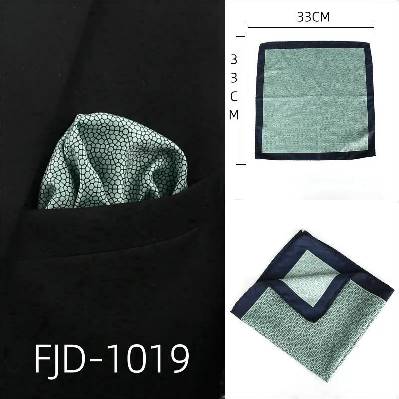 33*33cm Anchor Polka Dot Paisley Floral Big Handkerchief Satin Men Hanky Fashion Wedding Party Pocket Square Print Accessory