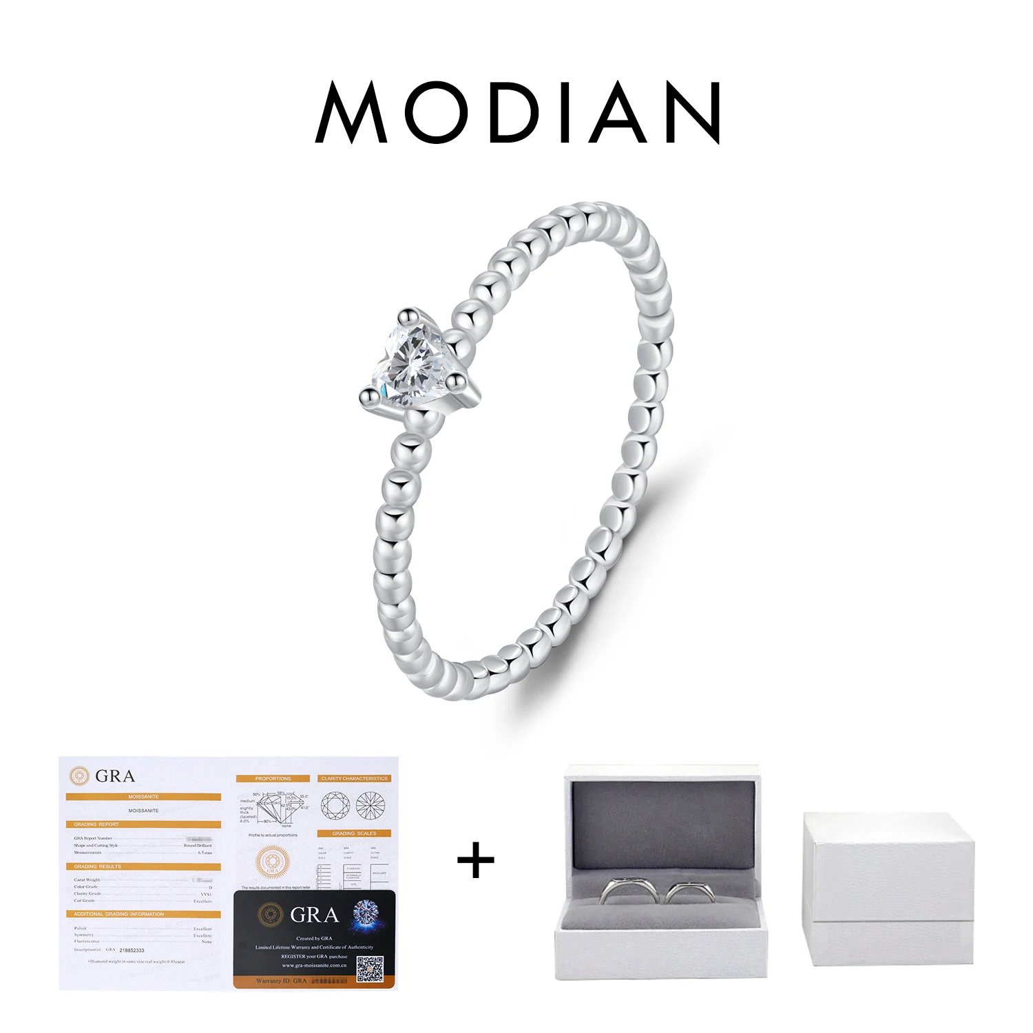 MODIAN D Color Geometric Shaped Moissanite Ring 925 Sterling Silver Heart Square Lab Diamond Wedding Band Jewelry For Women
