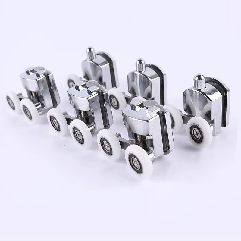 23/25/27mm Zinc Alloy Double-Wheel Sliding Shower Door Roller Bearing Wheel Runners Replacement for 12-14mm glass