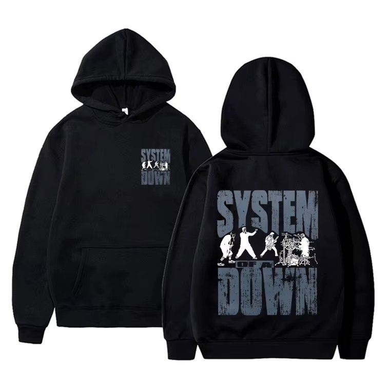 90s Vintage Rock Band System of A Down Print Hoodie Unisex Casual Sweatshirt Men Women Alternative Metal Music Pullover Hoodies