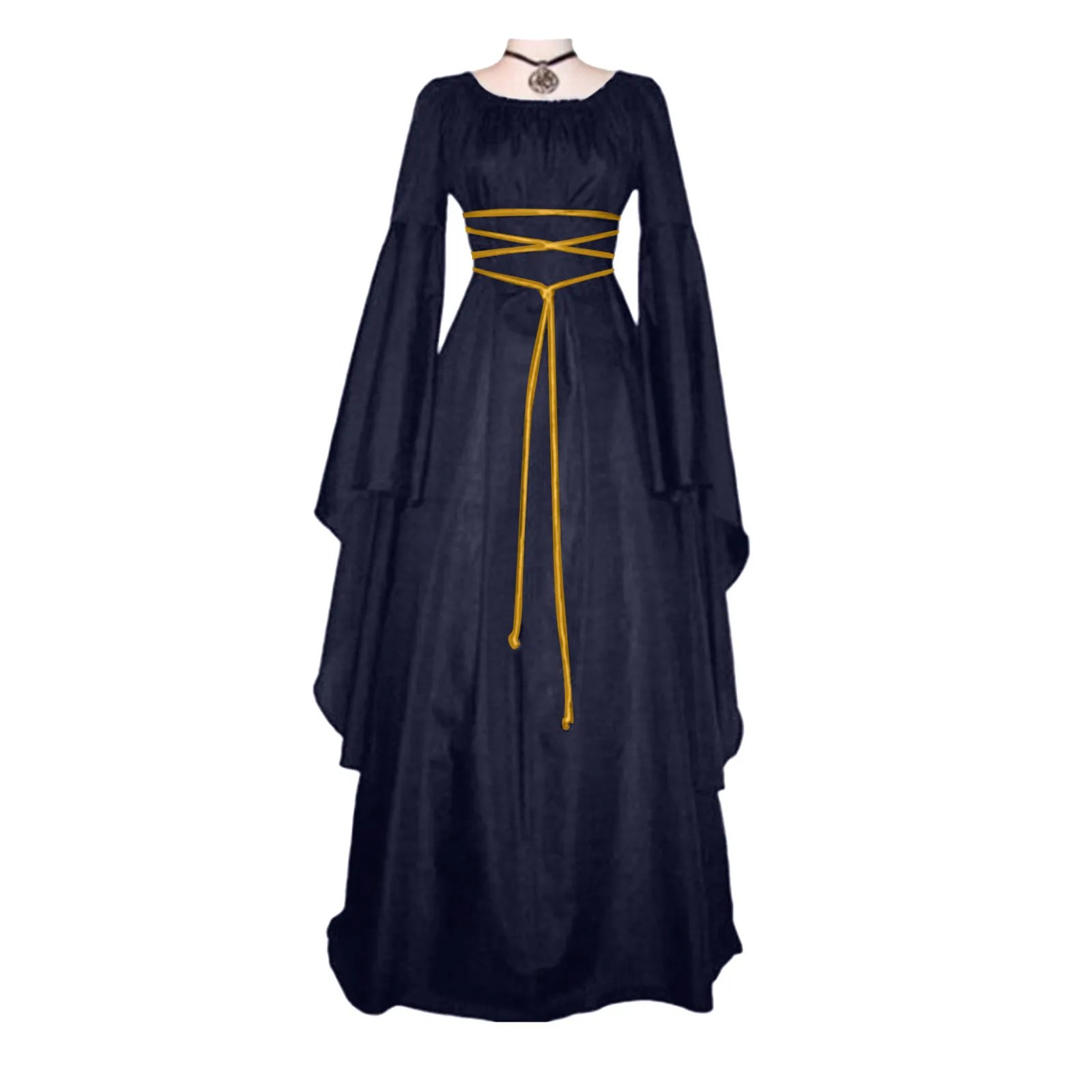 Dresses For Women 2024 Elegant Plus Size Medieval Retro Gothic Gown Dress Long Sleeve Lace Up Cosplay Evening Party Dress