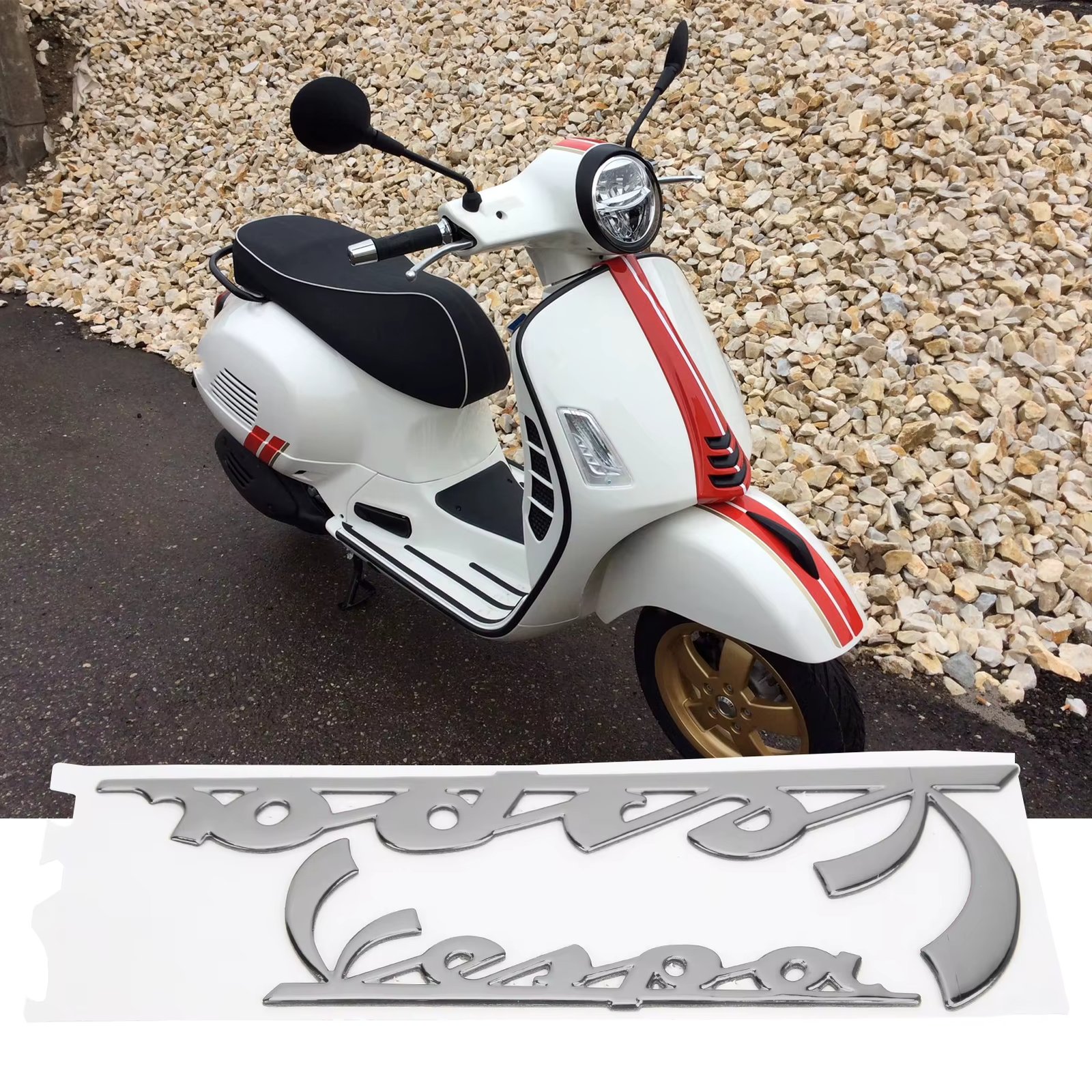 Emblem Sticker 3-Dimensional Decal for Vespa GTS300 LX125 LX150 IE Sprint Primavera 300 LX LXV SuperSilver