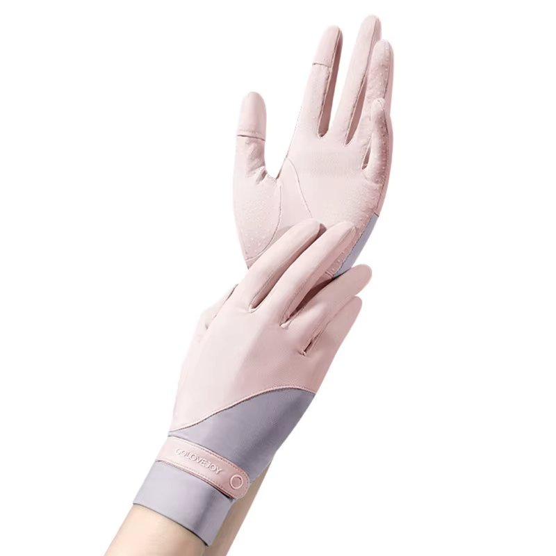 Women Sun Protective Gloves Summer Sunblock Ice-Silk Breathable UV Protection Full Finger Touchscreen Gloves for Cycling Fishing
