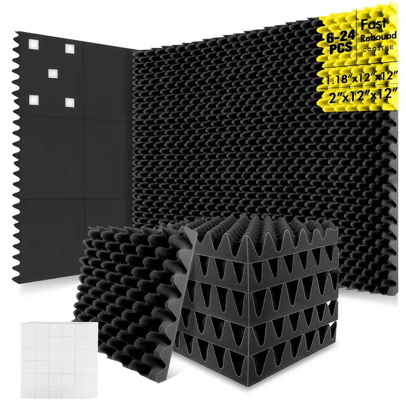 6/12/24 Pcs Noise Reduction Material Foam Panel Home Studio Absorbing Insulation Wall Panel Game Room Door Ceiling Soundproof