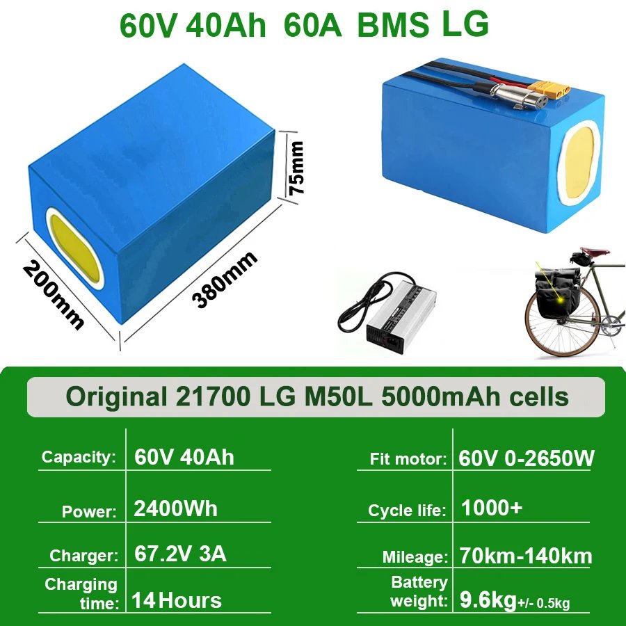 60V40Ah LG 60A BMS