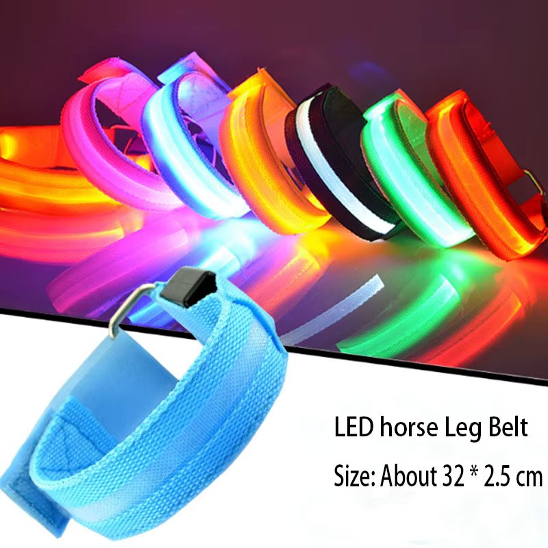4PCS  Horse Leg Safety Belt LED Lighting Horse Leg Straps Night Riding Equipment Outdoor Sports Equestrian Supplies