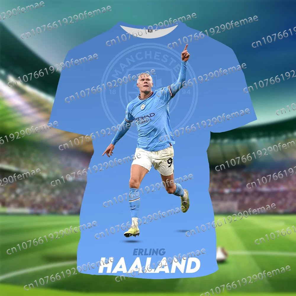 Classic Haaland 3D Printed Fan Sports T-shirt, Daily Casual Fashion, Comfortable Commemorative T-shirt Top