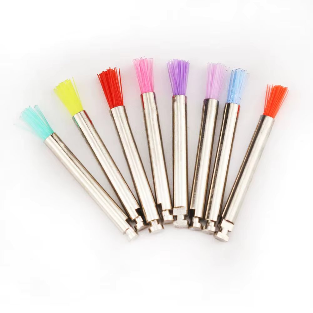 1 Box 100pcs Disposable Dental Flat Type Polishing Brush Nylon Dental Care Fine Thin Brushes Teeth Clean Prophy Polisher Brushes