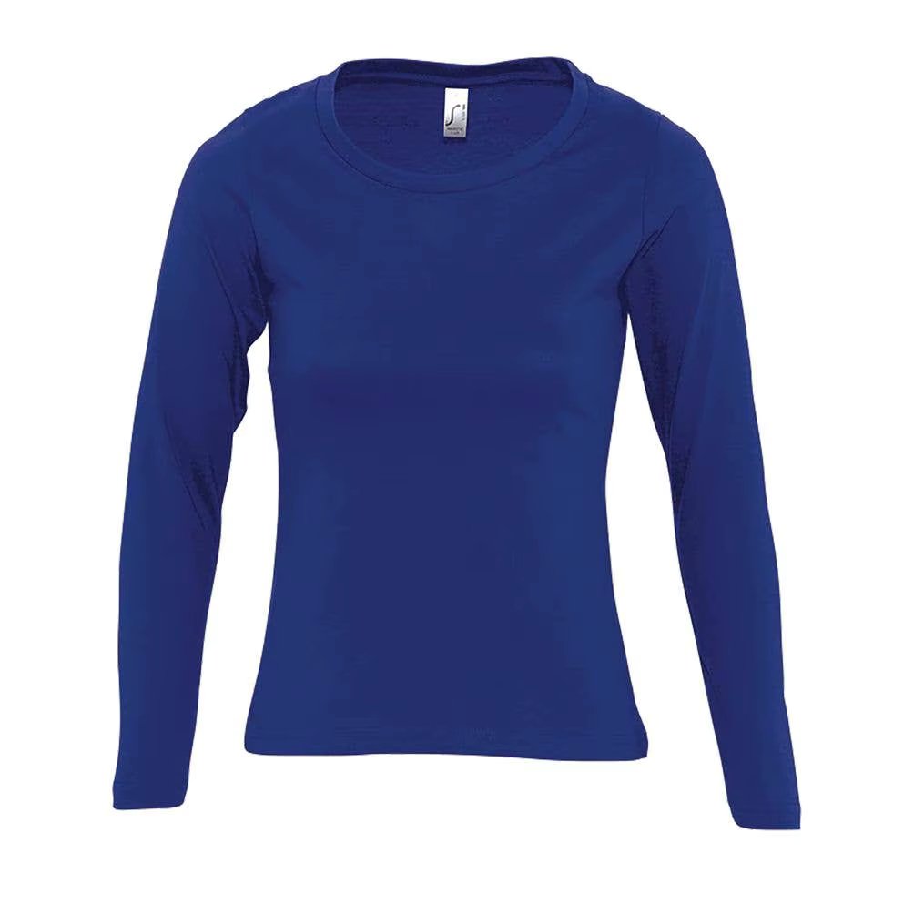 MARNAULA.MAJESTIC women's round-neck long-sleeved T-shirt. Size = XL,COLOR = ultramarine