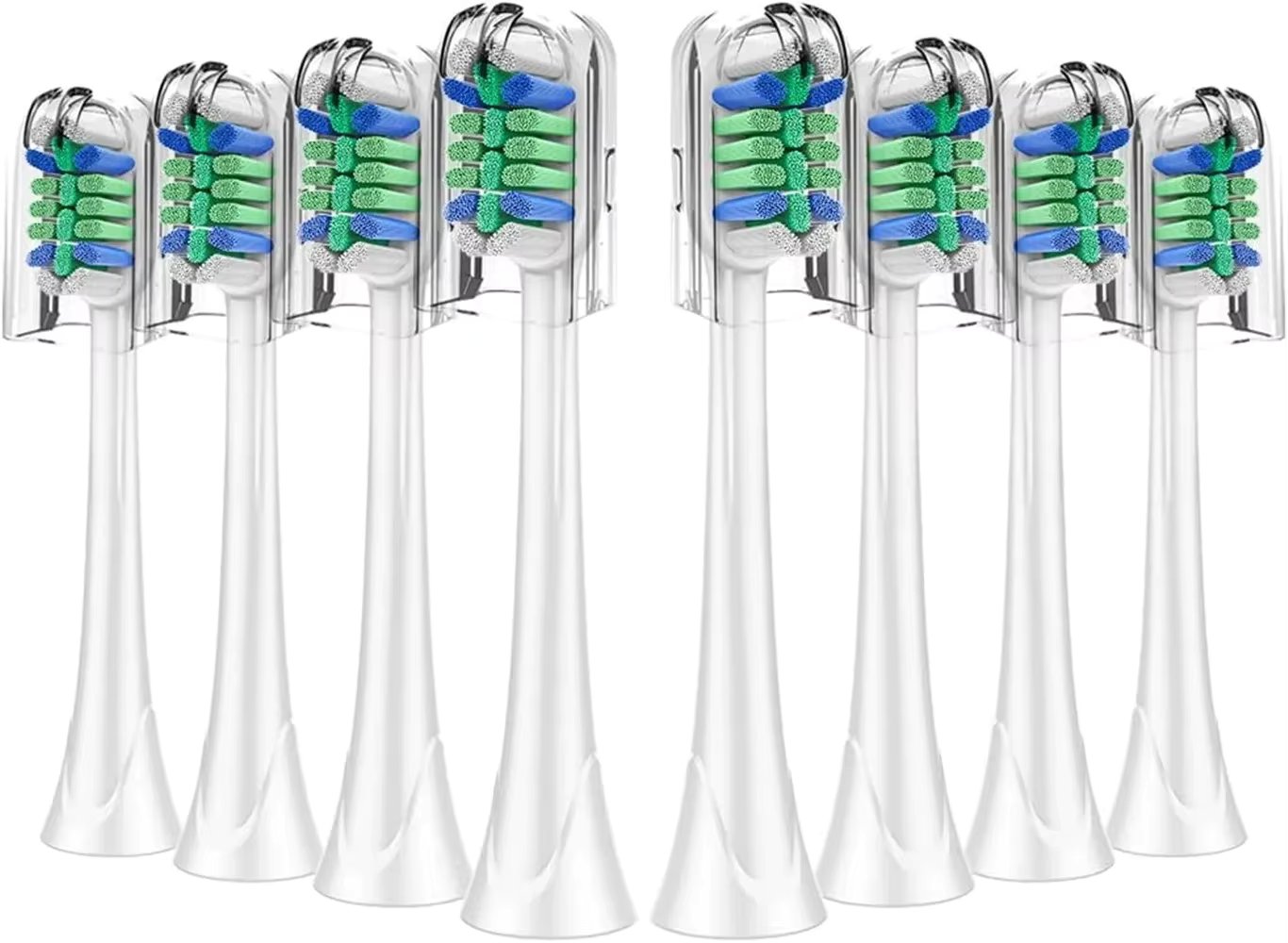 8pcs Replacement Brush Heads Compatible with Philips SoniCare Electric Toothbrushes Handle With Caps