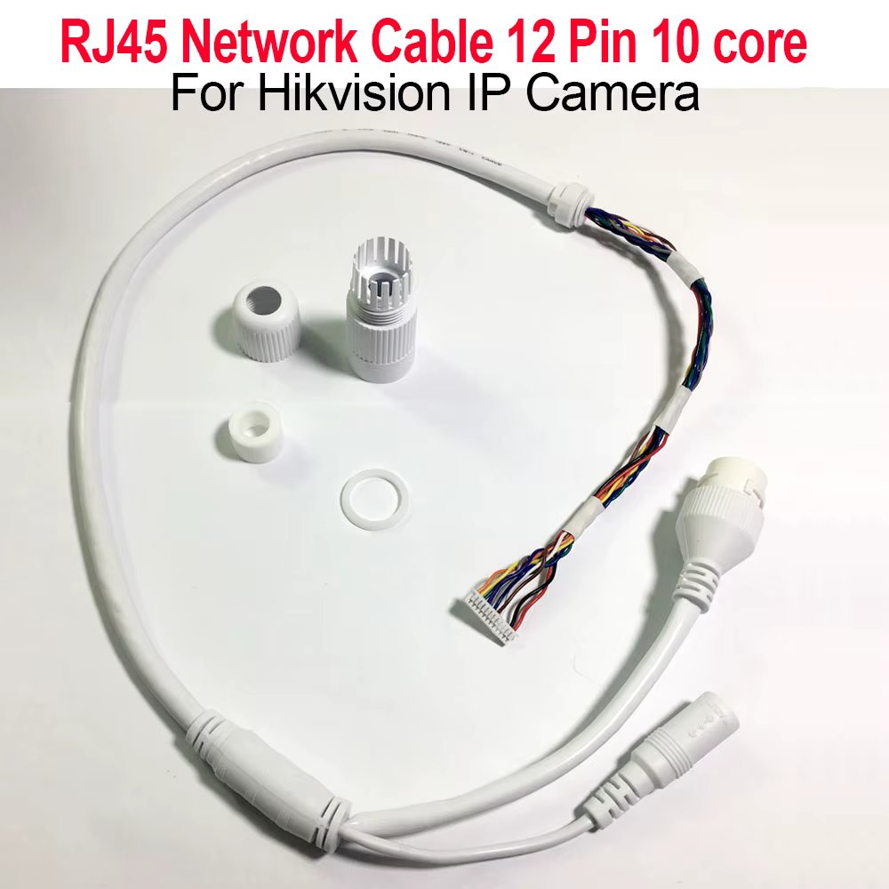 Ethernet Lan Cable PoE RJ45 Network Cable 12 Pin 10 core For hikvision ip camera