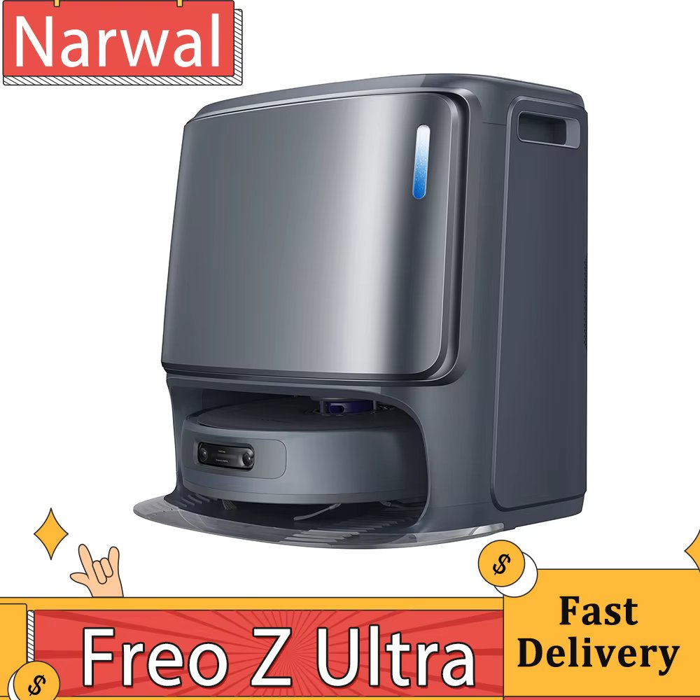 Narwal Freo Z Ultra Robot Vacuum and Mop with Base Station, 12,000Pa Power, Self-Empty, Dual-camera, Zero-Tangling