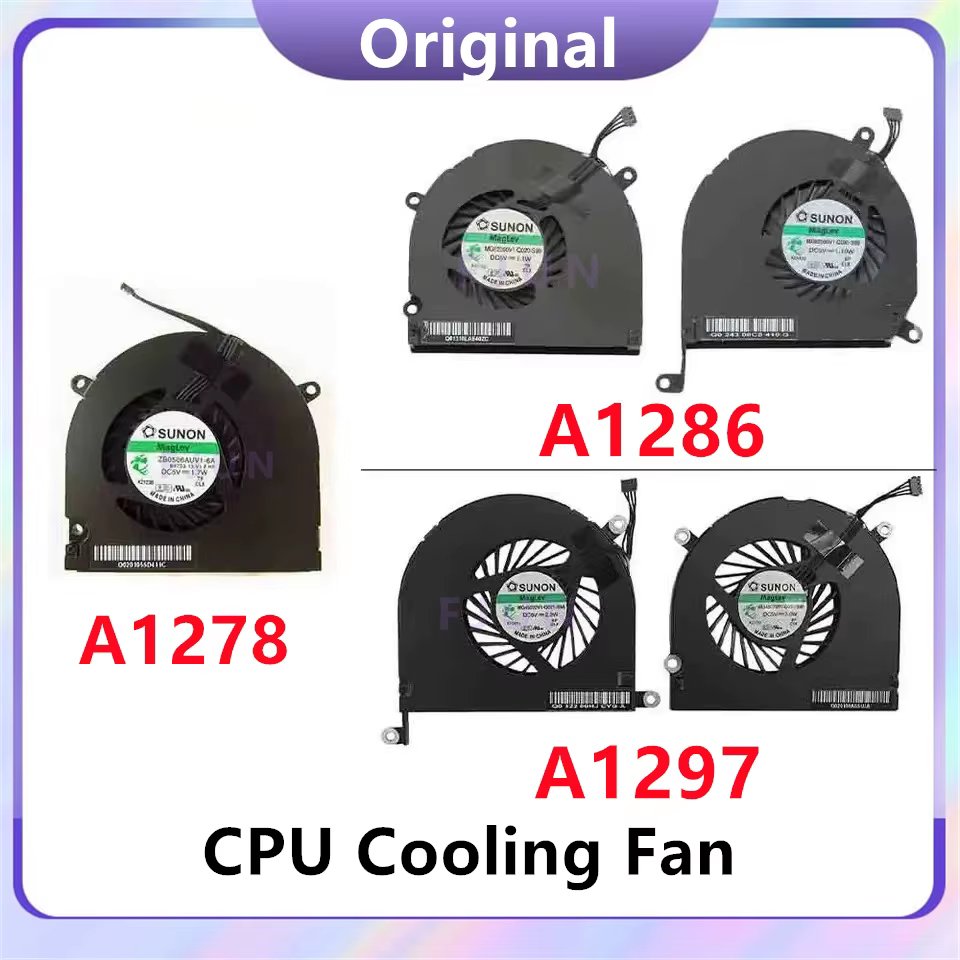 Original Laptop Cooler For Macbook Pro 13" A1278 15" A1286 17" A1297 CPU Cooling Fan 2008 2009 2010 2011 2012 Years
