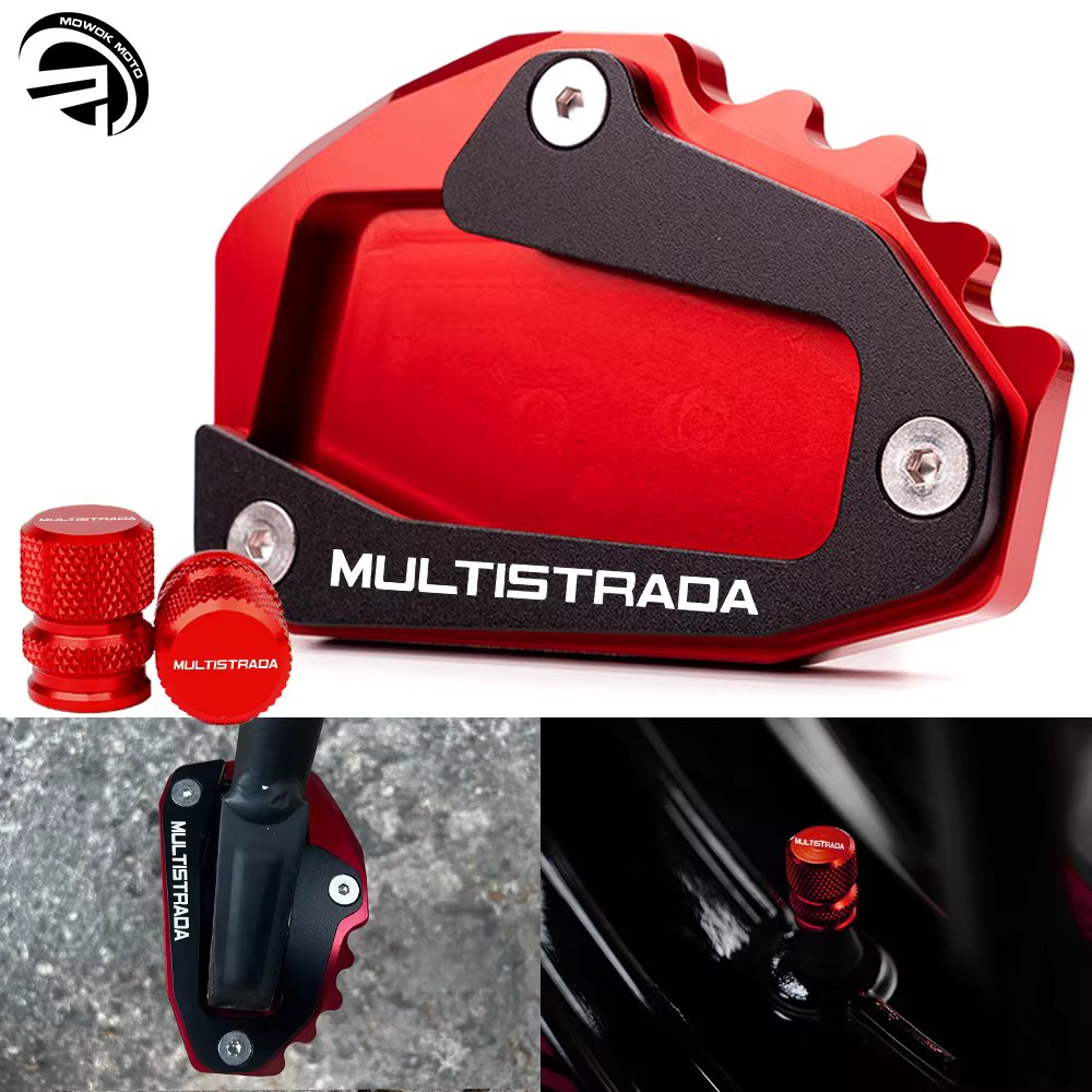 For Ducati Multistrada 950 1100 1200 1260 1200S 1260S V4S V2 Rally Motorcycle Accessories Kickstand Foot Side Stand Enlarger Pad