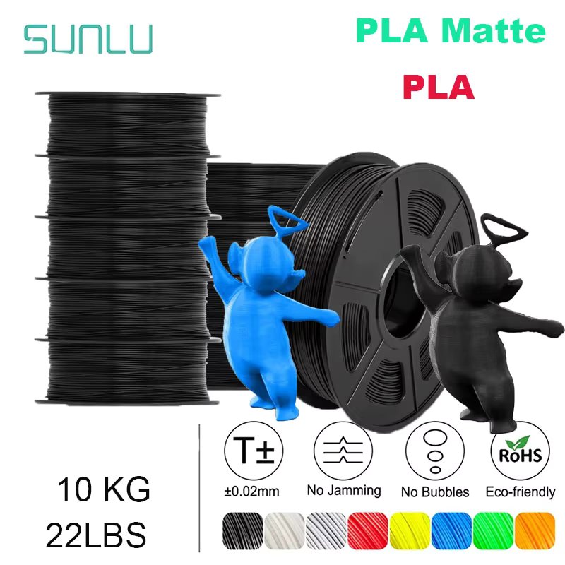 SUNLU Mix-Color 10Roll PLA/PLA Matte/Clear Filament 1.75mm 1kg Spool (2.2lbs) Neatly Wound Filament Fit Most FDM Printer