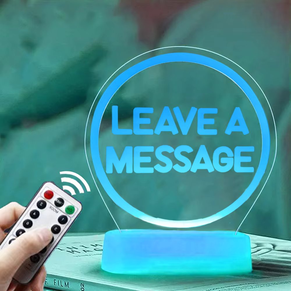 RGB LED Wedding Party Desk Sign Audio Guestbook Sign With Remote Controller eave A Message Acrylic Table Sign 3D Night Lights