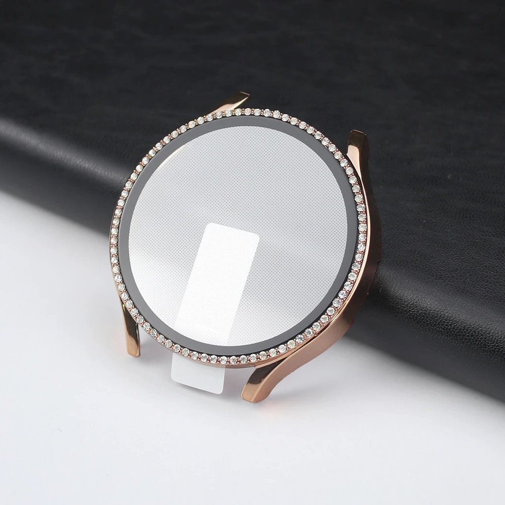 Screen Protector Case for Samsung Galaxy Watch 4 5 6 7 40mm 44mm Diamond Cover+Glass All-in-one Anti-drop Anti-scratch Shell