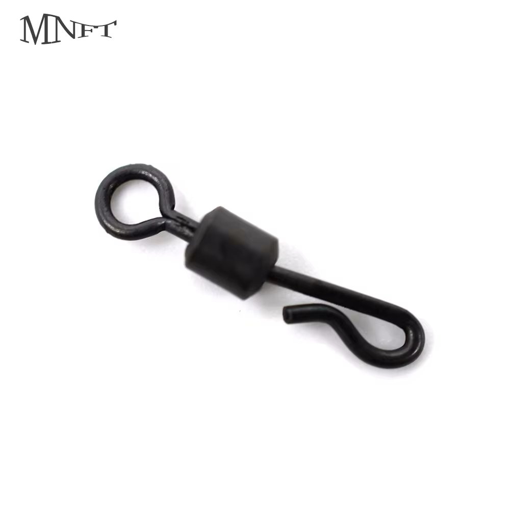 MNFT 25/50/100Pc 4# Bearing Swivel Fishing Connector Q-Shaped Quick Change Swivel Snap Carp Fishing Terminal Tackle Accessories