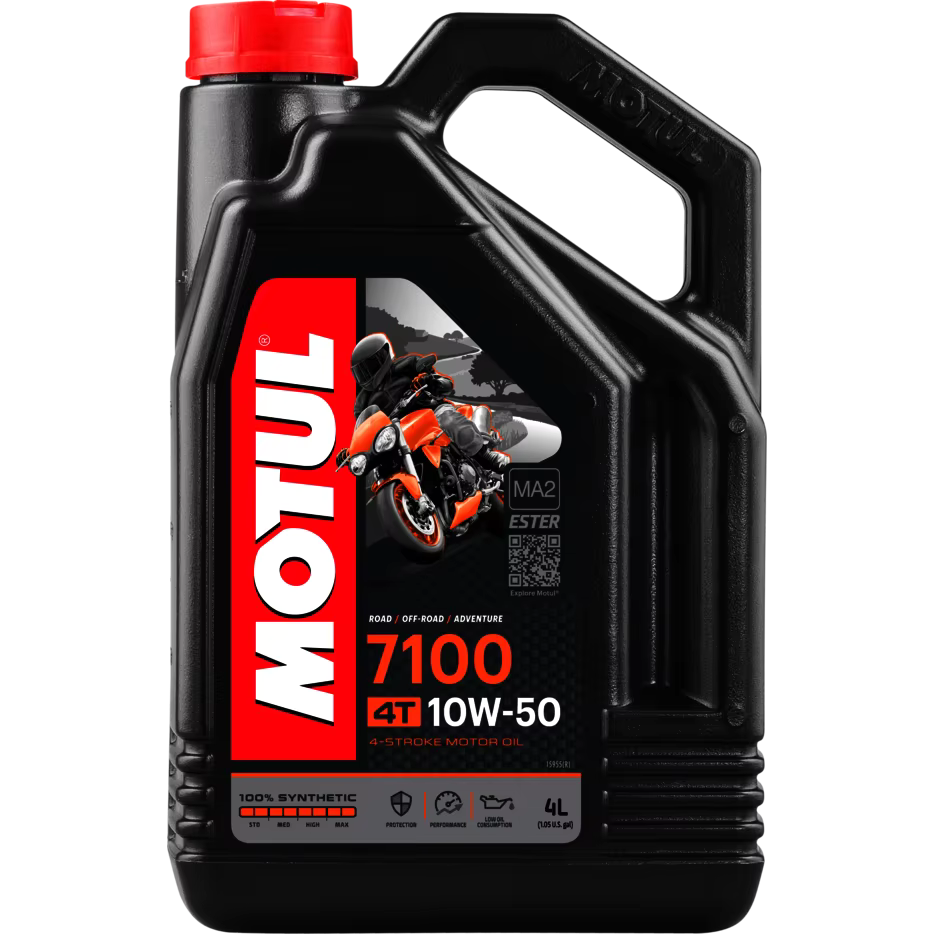 Motul 104098 engine oil for motorcycle 7100 4T 10W-50, 4 L, lubricant, biker,