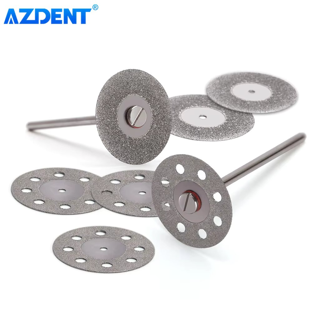 AZDENT Dental Lab Diamond Disc Double Side Grit Cutting Disk Tool For Polisher Machine Diameter 22mm Coating 0.45mm