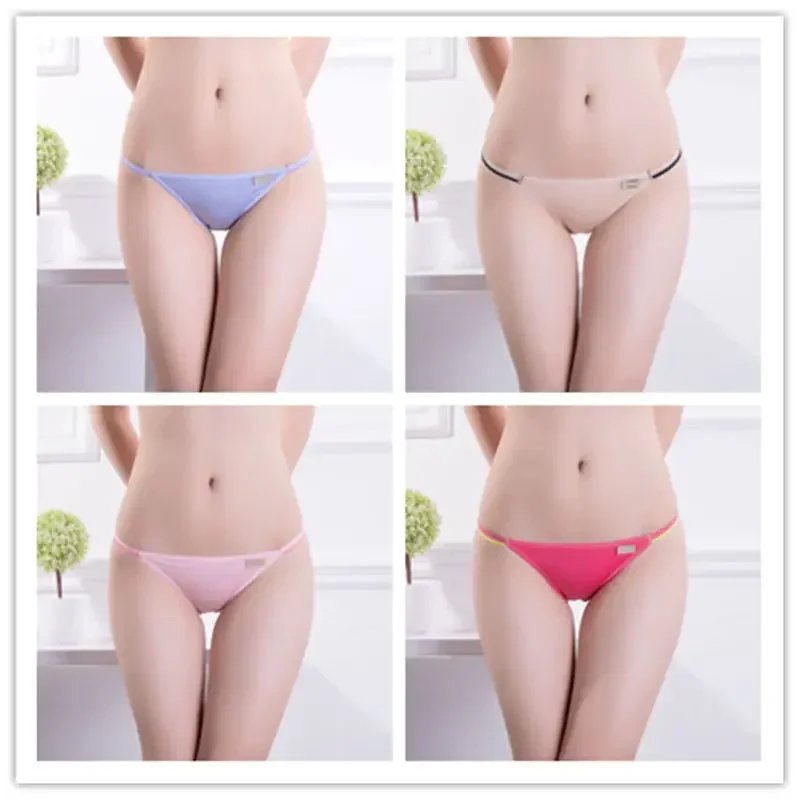 Sexy Underwear Cotton Panties Women Lingerie Female Underpants Hoop Design Waistband Briefs Intimate Bikini Panty Woman 4Pcs/set