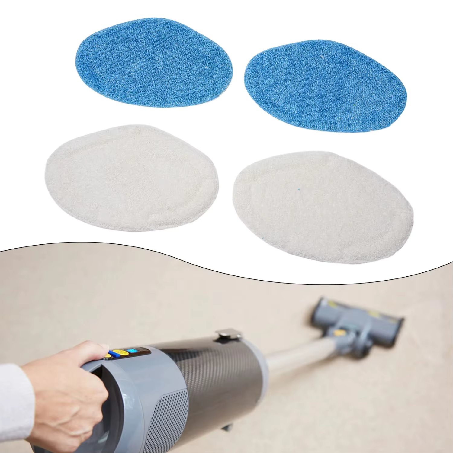 Super Absorbent, Durable Microfibre Cleaning Pad for 62300479 - Includes 4 Washable Pads and Dual Mop Pads