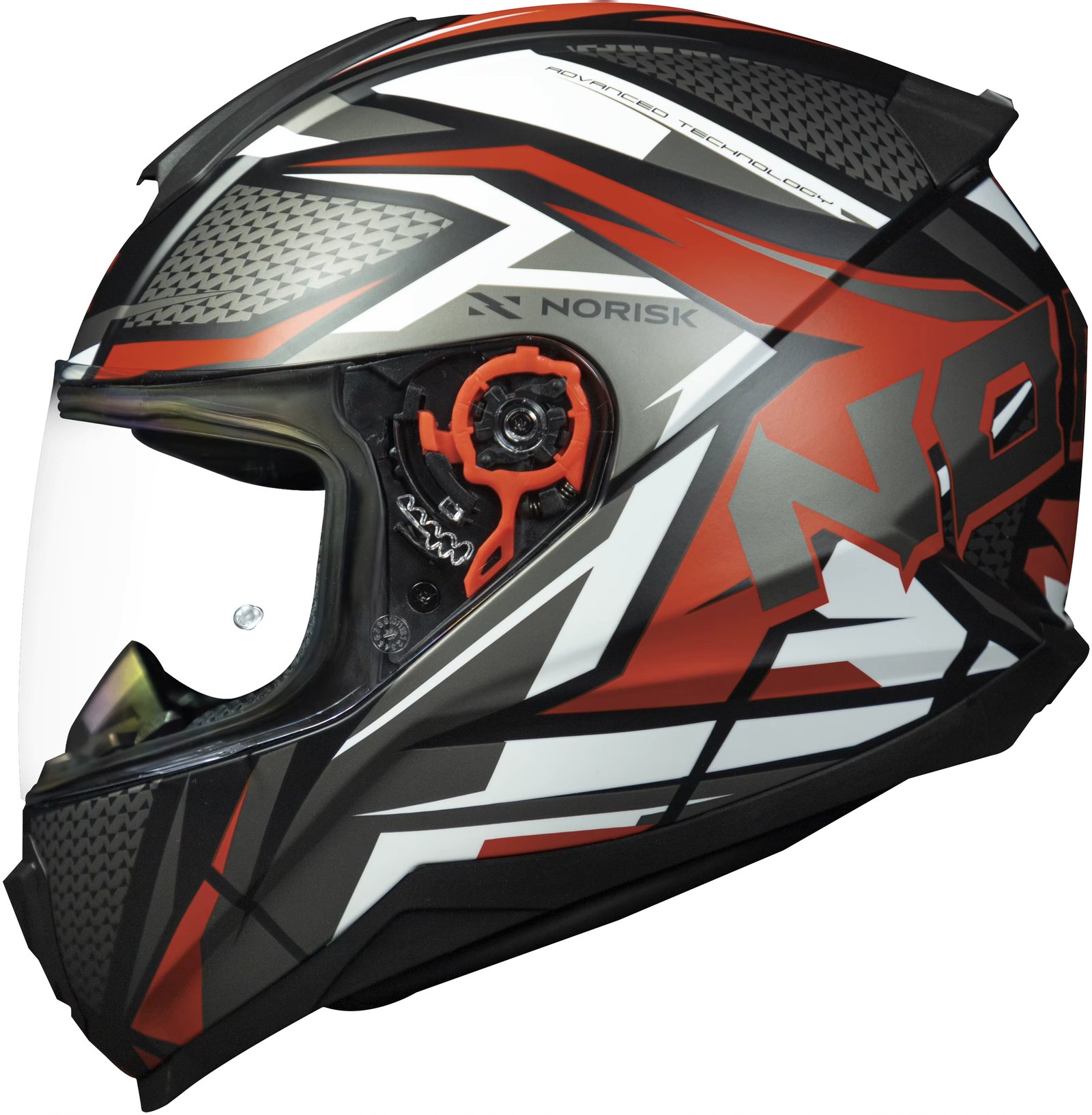 Norisk Sharp Black Helmet with Red