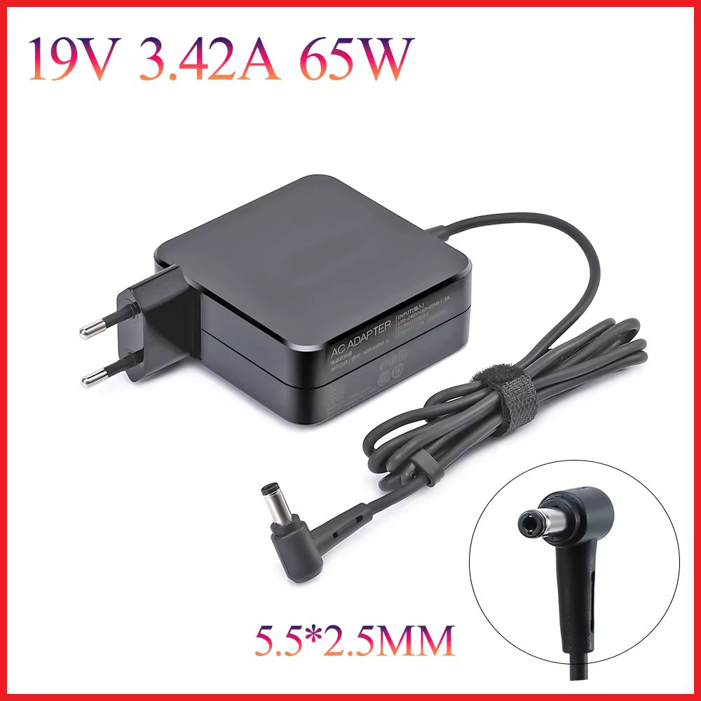 19V 3.42A 65W 5.5x2.5mm AC Adapter Laptop Charger For Asus K401 A501 A501LB K501 K501LB K555L X452 K455L D552 R556L A550JK W419L