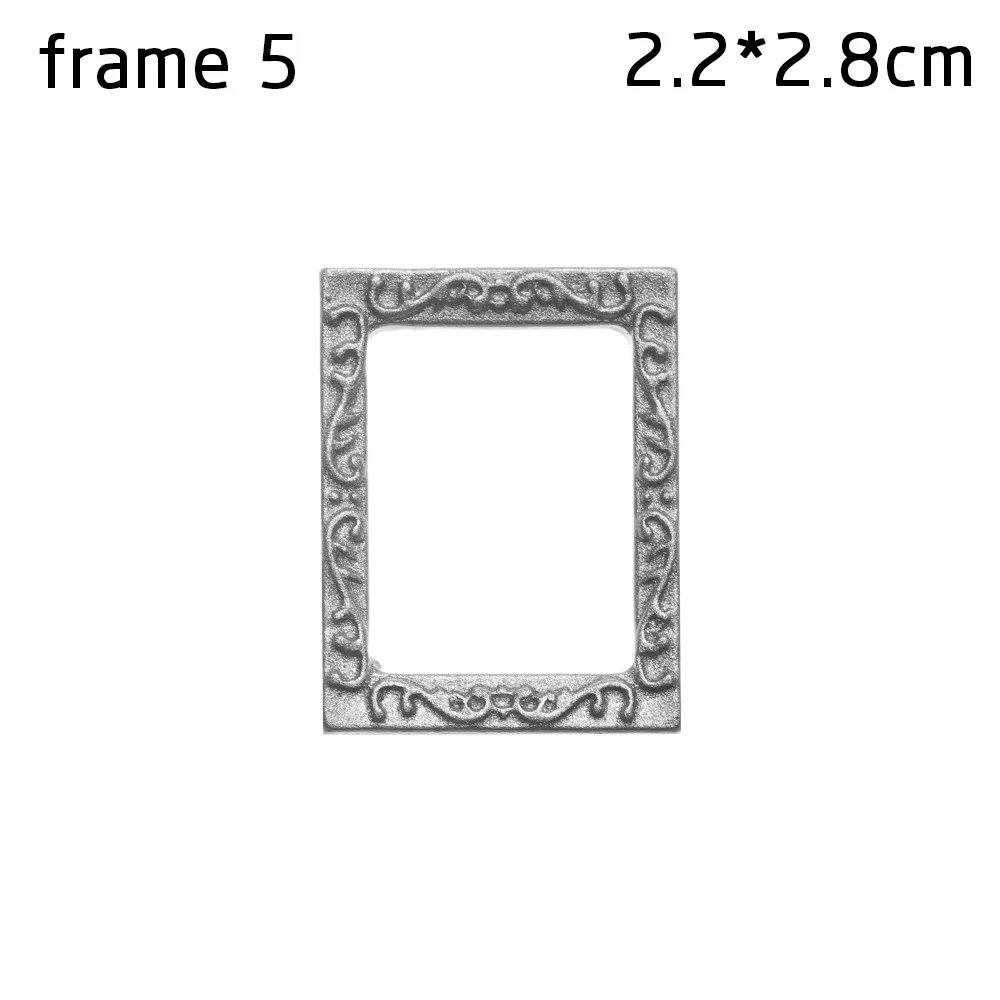 1:12 Scale Photo Frames Retro Mirror for Dollhouse Decor DIY Vintage Ornament Furniture European Style Doll House Accessories