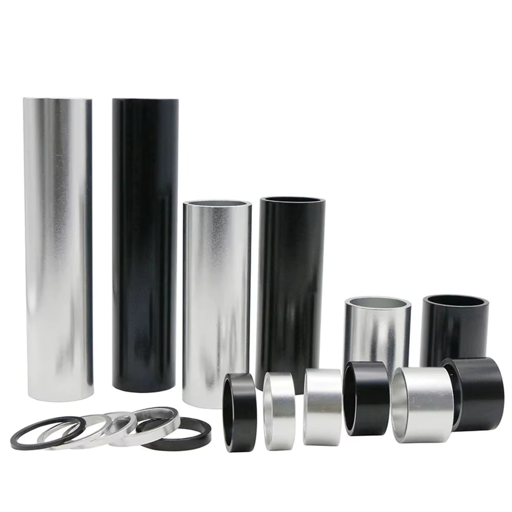 Aluminum Spacer 1-1/8" 28.6mm Bicycle Front Fork Standpipe Headset Stem Alloy Washer 50/100/150mm Height Handlebar Rise-up Adjus