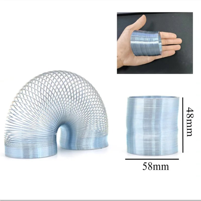 2INCH Metal Magic Rainbow Big Steel Slinkys Spring Nostalgic Go Down The Stairs Walking Toy Spring