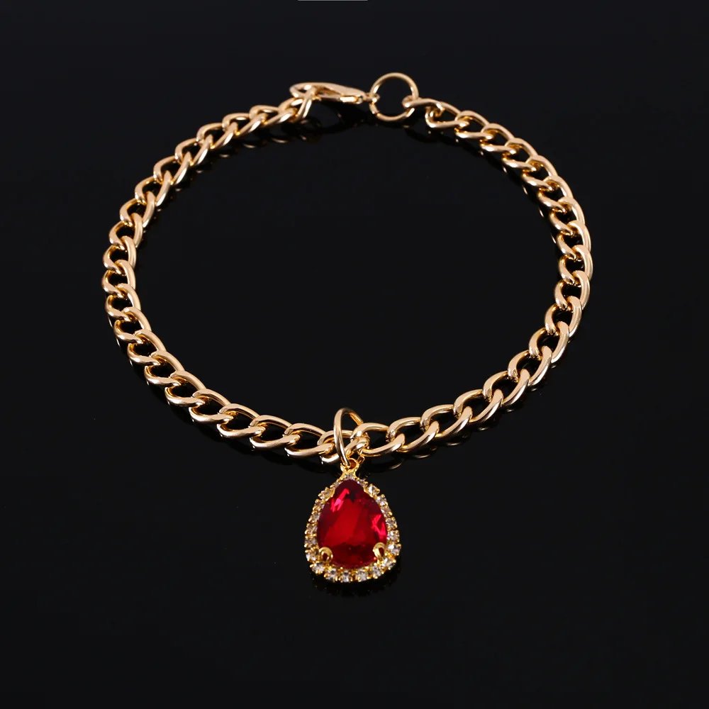 Cute Rhinestone Cat Collar Diamond Dog Collar with Bling Charm Adjustable Rhinestones Dog Puppy Necklace with Crystal Pendant