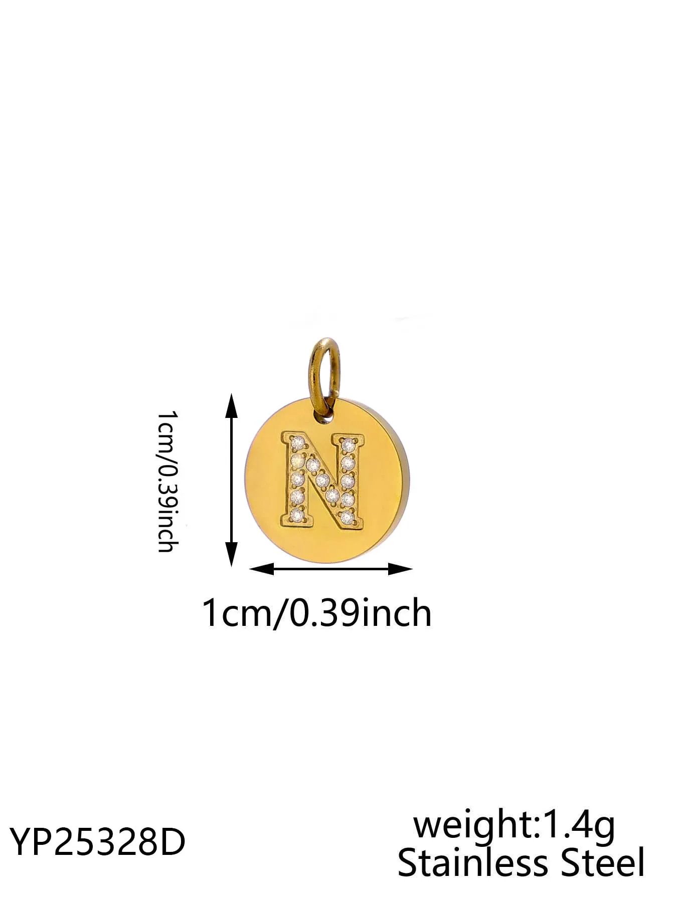 Round brand with diamond accessories, 26 letter pendant, hanging ring pendant accessories, hot selling accessories, versatile ne