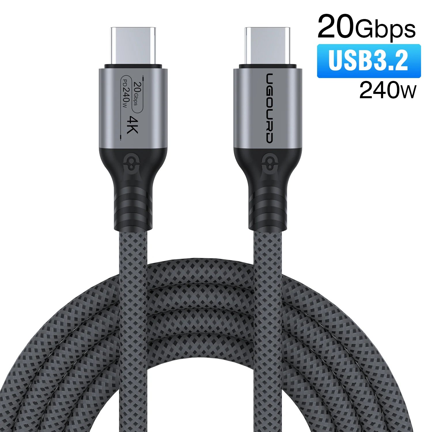 USB3.2 Gen2*2 Full Function Cable 20Gbps Type C to C Cable PD240W Supper Fast Charging For Phone Laptop MacBook Pro iPad iPhone