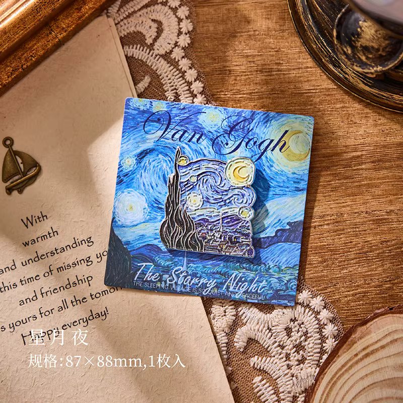 Van Gogh Oil Painting Brooch Pin Classic Fashion Creative Cute Metal Collar Chest Badges Jewelry Gift Clothing Bag Accessories
