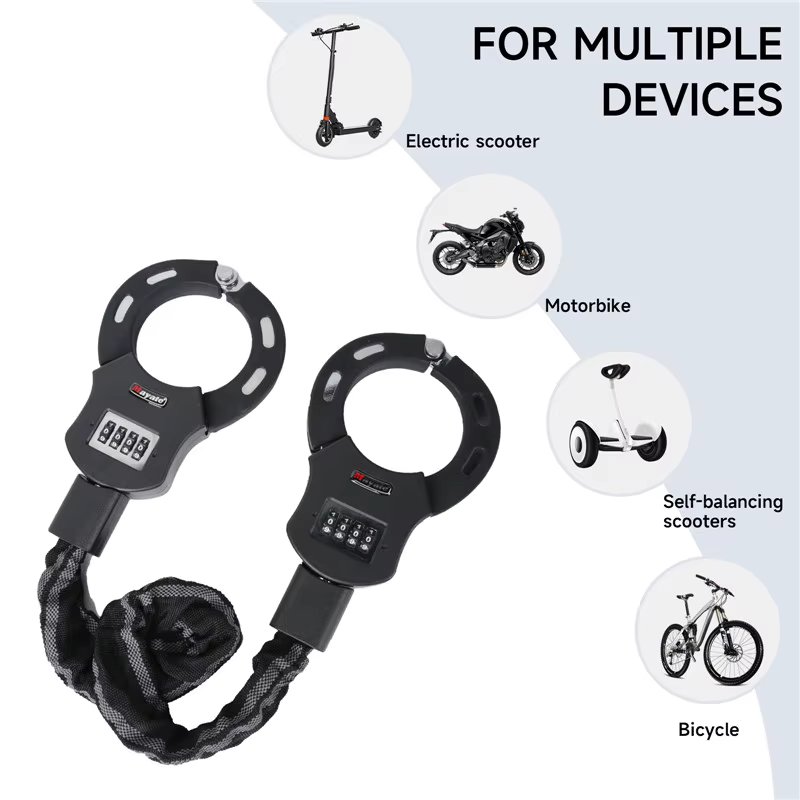 Heavy Duty Security Lock Anti-Theft Handcuff Lock for Scooters Bicycles Prams Scooter E-Scooter Motorcycle Bike Accessories