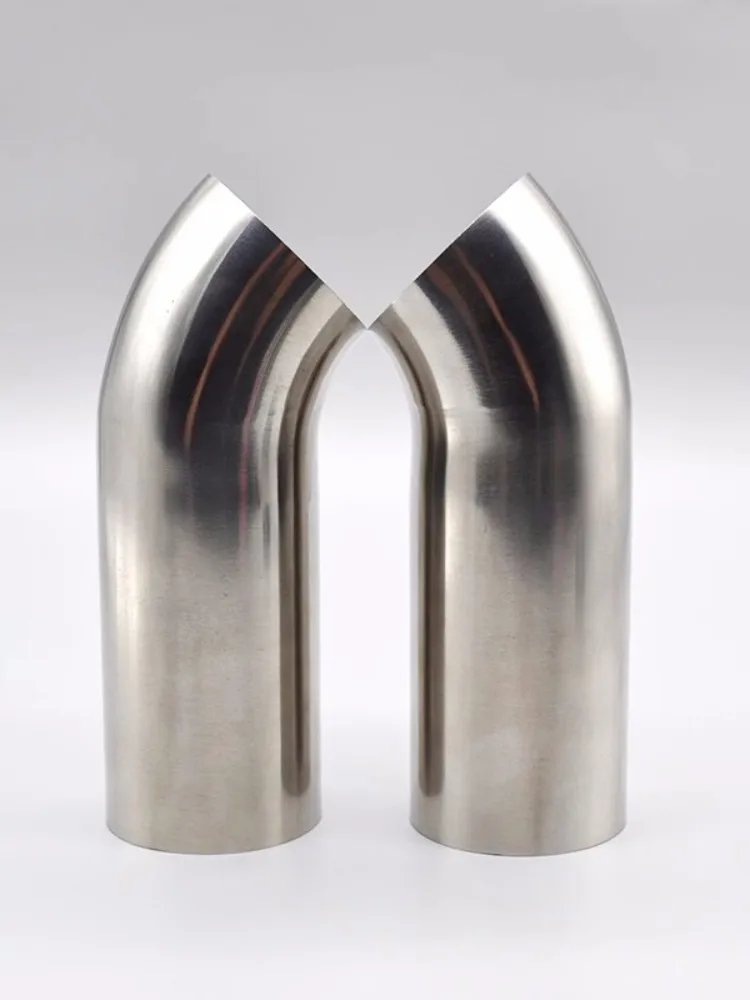 Long 100mm 19/25/38/ 51/57/63/76mm Health Level 304 Stainless Steel Welded 45 Degree Elbow Polished Extended Straight Edge