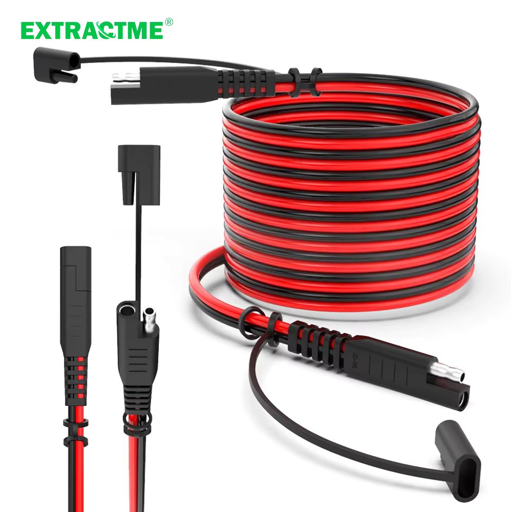 Extractme 14AWG SAE to SAE Extension Cable Quick Connector Wire Harness SAE Connector with Reverse Adapter For Car RV Motorcycle