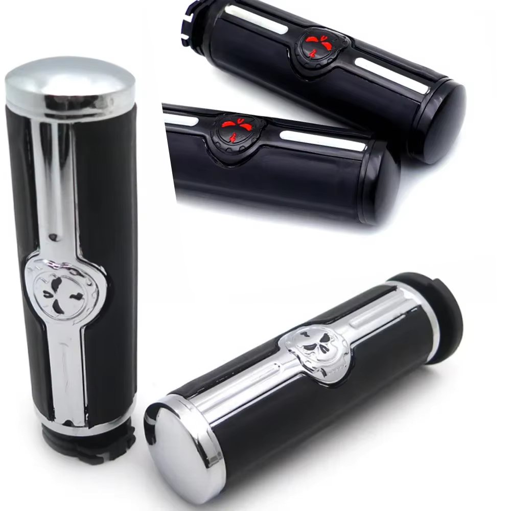 For Harley Davidson 1996-Later VRSC XL XR Dyna Softail YAMAHA Kawasaki Classic Aftermarket Motorcycle Parts Skull 1" Hand Grips